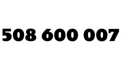 508 600 007 ZŁOTY NUMER