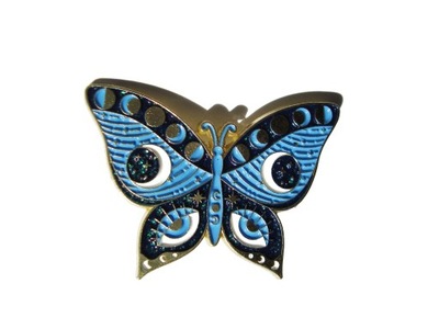 przypinka broszka metalowa emaliowana zwierzę owad motyl