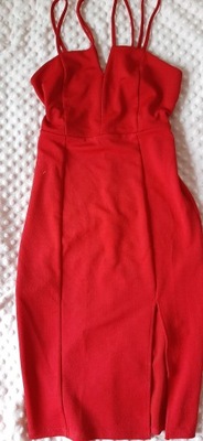 New Look czerwona sukienka z rozporkiem rozmiar 36