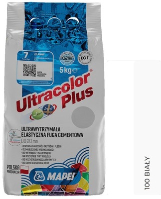 MAPEI FUGA Ultracolor Plus 100 BIAŁA 5kg elastyczna