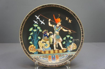 PIĘKNY PORCELANOWY TALERZ EGIPT FARAON 3 !!