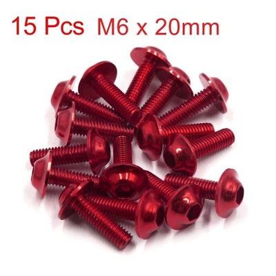 M6x20mm Red Hexagon License Plates Fairing Bolts Screws for Motorcyc~16096 