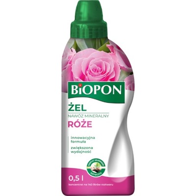 Nawóz do róż Biopon żel 0,5 l wygodny w użyciu