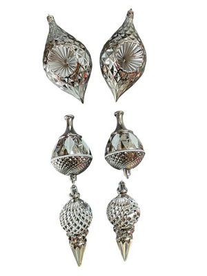 ZESTAW ŚWIĄTECZNYCH ZAWIESZEK SREBRNE ELEGANCKIE