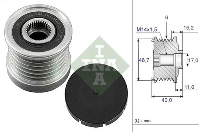 INA 535 0038 10 GENERADOR - EMBRAGUE JEDNOKIERUNKOWE  