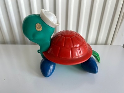 ŻÓŁW żółwik zabawka z PRL jeżdzący