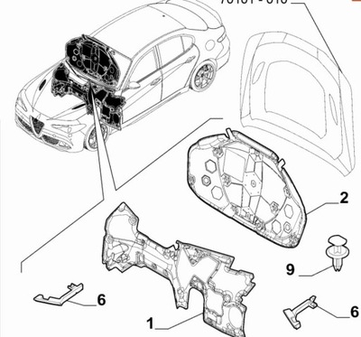 Мат капот шумоізоляція alfa romeo giulia фото №1