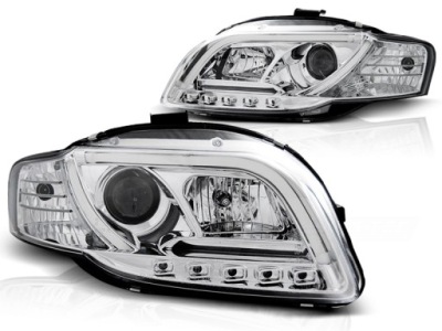 Ліхтарі  audi a4 b7 04-08r led трубка  ходові вогні смуга хром фото №1