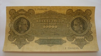 Banknot 10000 marek polskich 1922 seria I stan 3