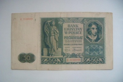 POLSKA Banknot 50 zł 1941 r. seria E