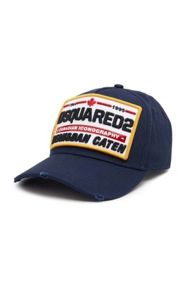 DSQUARED2 - Granatowa czapka Canadian Iconography