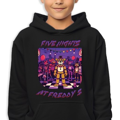 BLUZA DZIECIĘCA Z KAPTUREM FIVE NIGHTS at FREDDY's Wiele WZORÓW - 152 cm