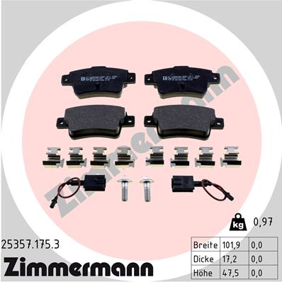 ZIMMERMANN 25357.175.3 КОЛОДКИ ГАЛЬМІВНІ