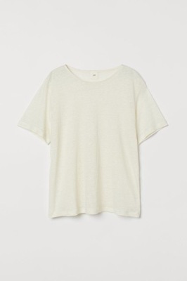 H&M 40/L t-shirt z lnianego dżerseju