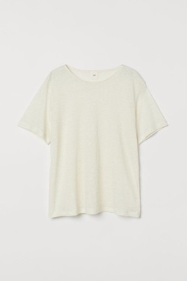 H&M 42/XL t-shirt z lnianego dżerseju