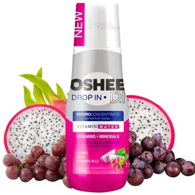 Oshee Drop In koncentrat do sodastream czerwone winogrono-smoczy owoc 500ml