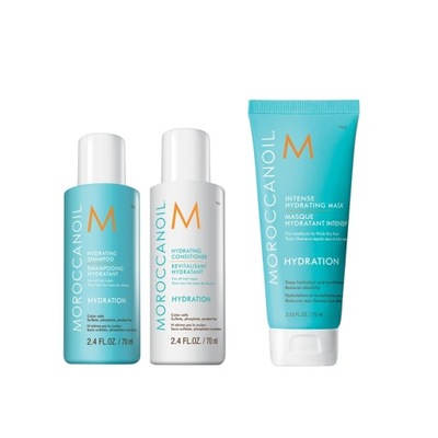 Moroccanoil Hydration szampon 70ml + odżywka 70ml + maska 75ml regenracja