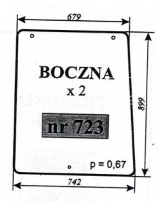 СКЛО БІЧНА PRONAR ZEFIR 85 PRONAR 82A 82SA 82TSA 1025A 1221A NR.723 MOTO