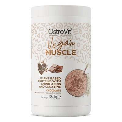 OstroVit Vegan Muscle Odżywka Białkowa Roślinna Czekoladowa 360 g