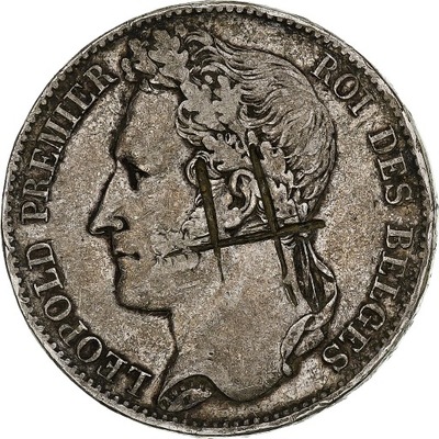 Belgia, Leopold I, 5 Francs, 5 Frank, 1849, Srebro