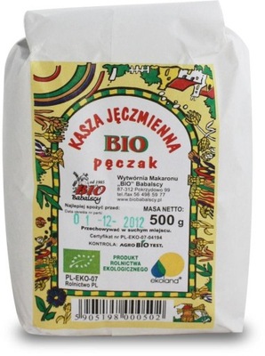 KASZA JĘCZMIENNA PĘCZAK BIO 500 g - BABALSCY