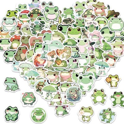 100 pcs Stickers Frog Cute Funny Cartoon Graffiti