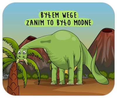 Podkładka pod mysz wegan lub wegetarian dinozaur