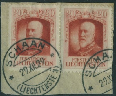 Liechtenstein 20 Rp. x 2 - Postać Książe