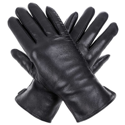 Skórzane rękawiczki damskie czarne