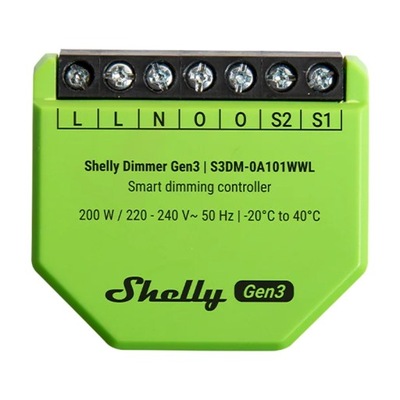 Shelly Ściemniacz Światła Dimmer Gen3 Zdlane Sterowanie Wifi Bluetooth