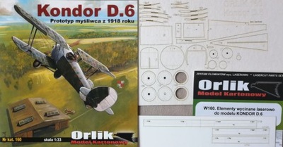 ORLIK W160 Elementy wycinane do modelu Kondor D.6