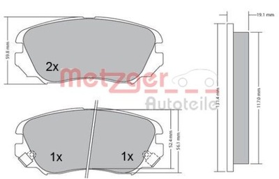 METZGER 1170291 КОЛОДКИ ГАЛЬМІВНІ