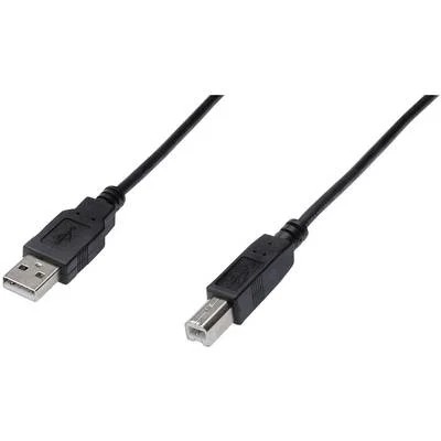 Kabel; USB 2.0; USB A wtyk,USB B wtyk; niklowany; 1m; czarny