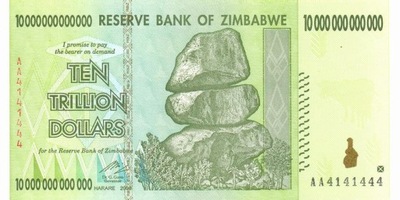 ZIMBABWE 10 000 000 000 000 Dollars 2008 P-88 UNC