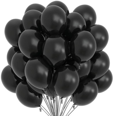 Balony czarne duże urodzinowe 100 szt