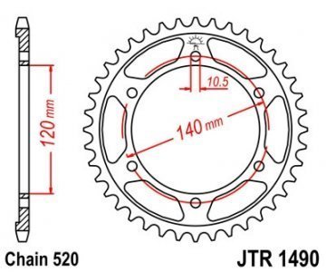 ENGRANAJE PARTE TRASERA JT 42-ZEBY KAWASAKI W 800 2011-2016  