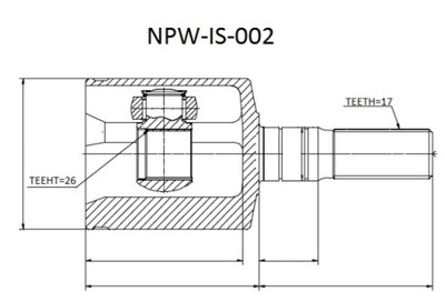 Npw-is-002 nty шарнир внутренний isuzu trooper, honda passport, opel monte фото №1