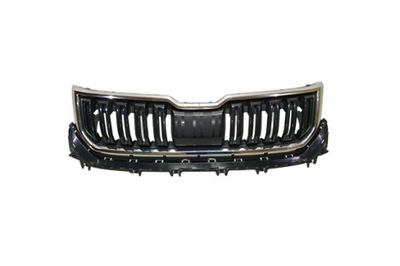 Комплектна решітка радіатора + накладка решітка skoda kodiaq 2016-2022 хром 565853653a фото №1