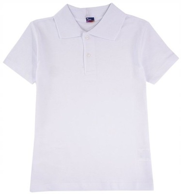 POLO POLÓWKA KOSZULKA T-SHIRT BIEL 116-122 J134A