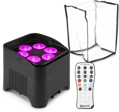 Reflektor oświetlacz BATERYJNY ULTRAFIOLET RGBWA UV DMX LED