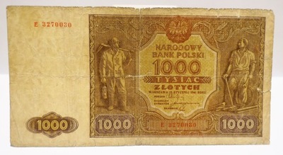 1000 ZŁ ZŁOTYCH 1946 E