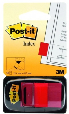 Zakładki indeksujące Post-it czerwone 25x43mm x50