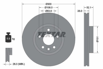 TEXTAR 92196905 ДИСК ГАЛЬМІВНИЙ