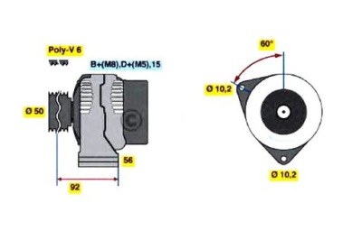 Bosch генератор mercedes s 280 220.063. 220.163 фото №1