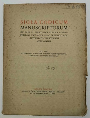 Sigla Codicum Manuscriptorum