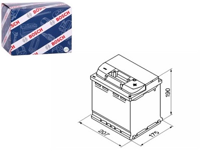 АКУМУЛЯТОР BOSCH 12V 52AH 470A S4 P + 1 207X175X190 B13 ПУСКОВИЙ