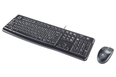 Zestaw klawiatura myszka mysz Logitech MK120 czarna przewodowa USB DOBRA UK