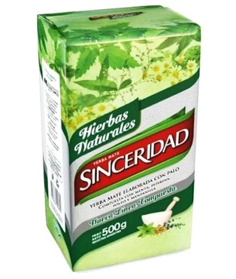 Yerba Mate Sinceridad Hierbas Naturales 500g