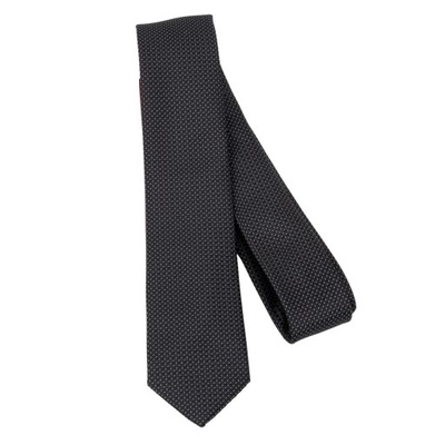 Krawat męski elegancki wąski czarny wzór