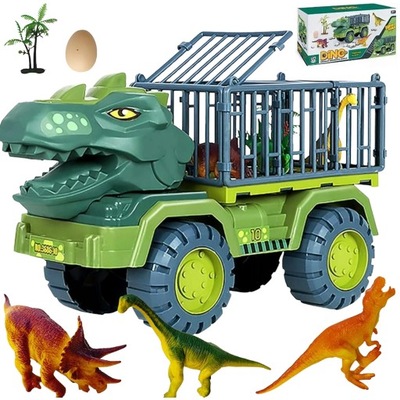CIĘŻARÓWKA ZABAWKA DINOZAUR SAMOCHÓD T-REX DINOZAURY TRANSPORTER + FIGURKI